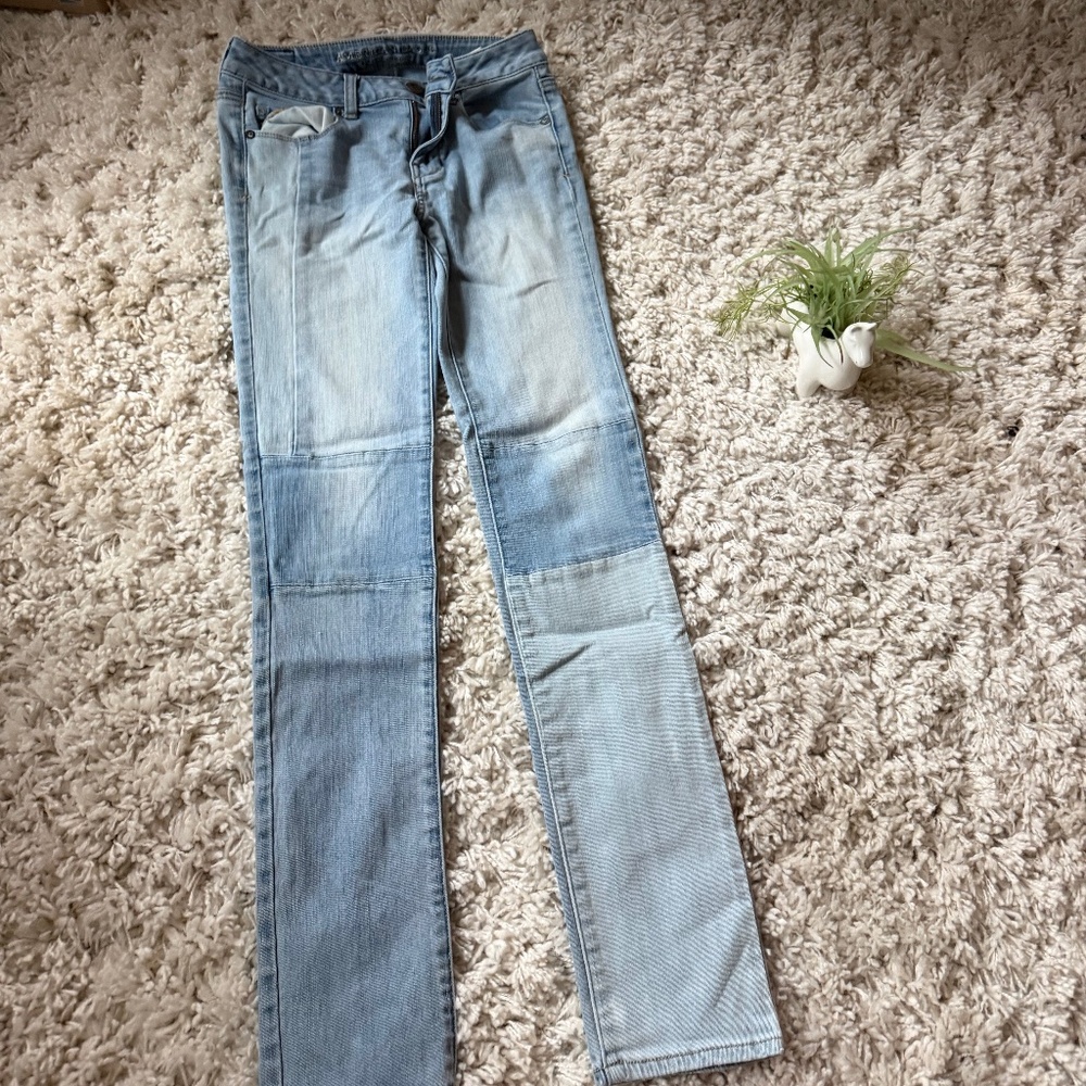 Chic Trendy American Eagle, Patchwork Size 2 Skin… - image 1